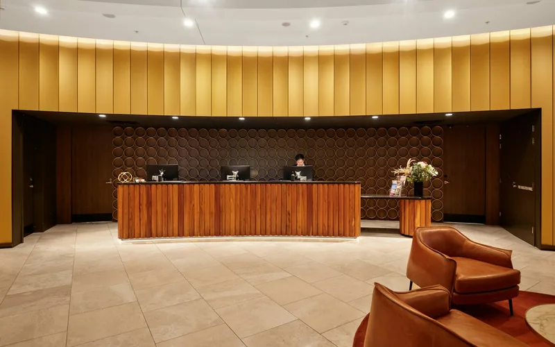 Elegant hotel reception desk, representing businesses that run on bookings and appointments
